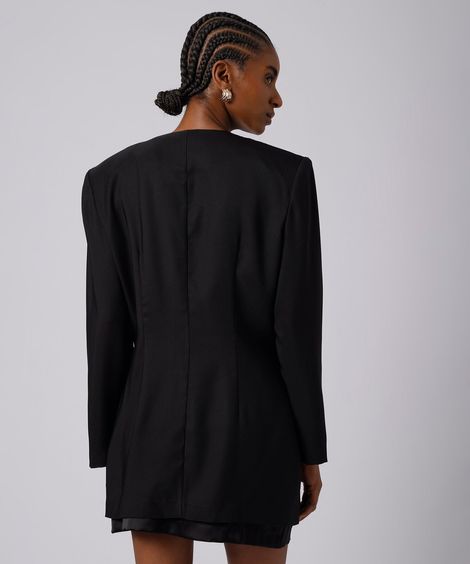 blazer feminino acetinado mindset preta