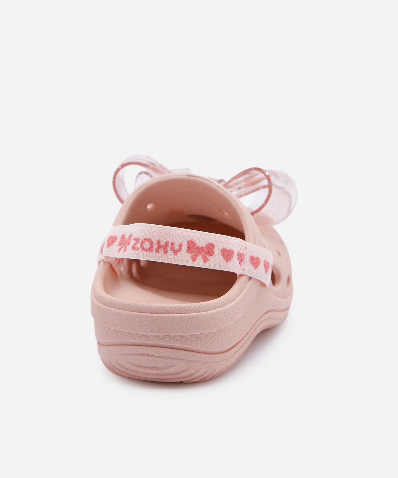 sandália infantil babuche com laço de glitter rosa