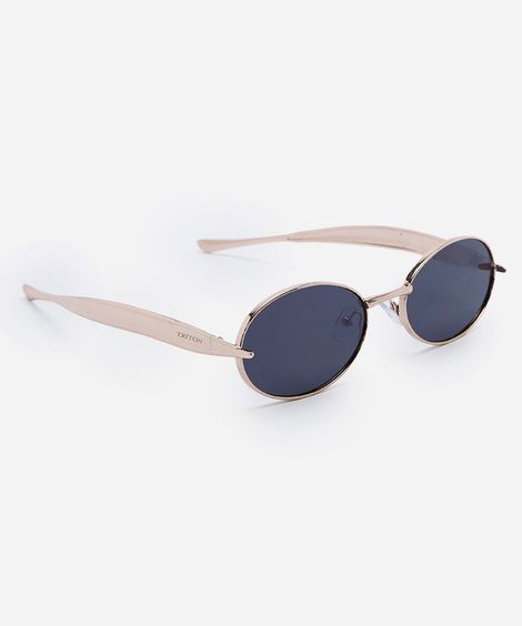 óculos de sol feminino oval de metal triton dourado