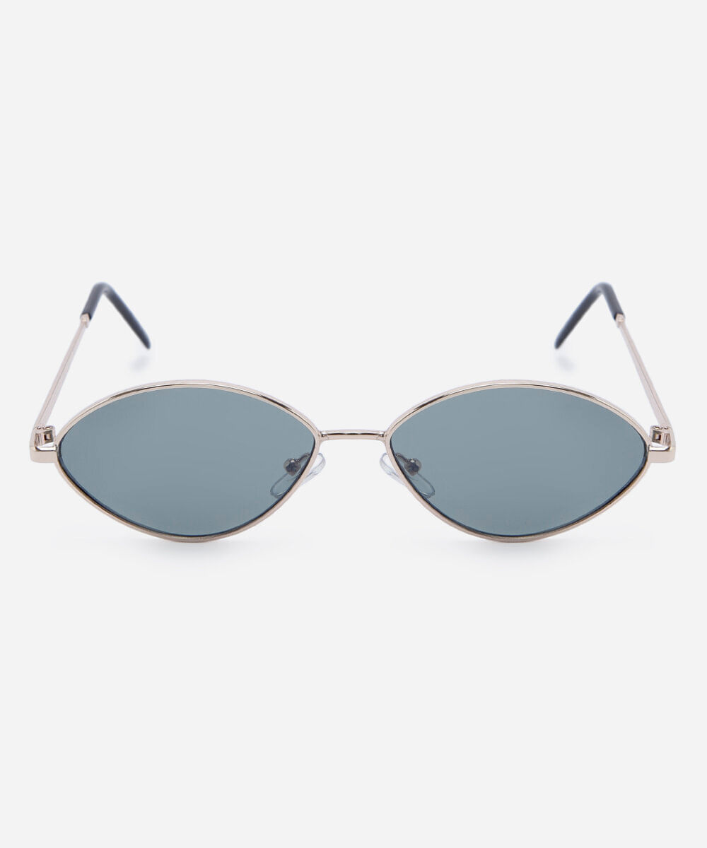óculos de sol feminino oval de metal triton dourado