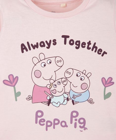 blusa feminina de algodão manga longa peppa pig rosa