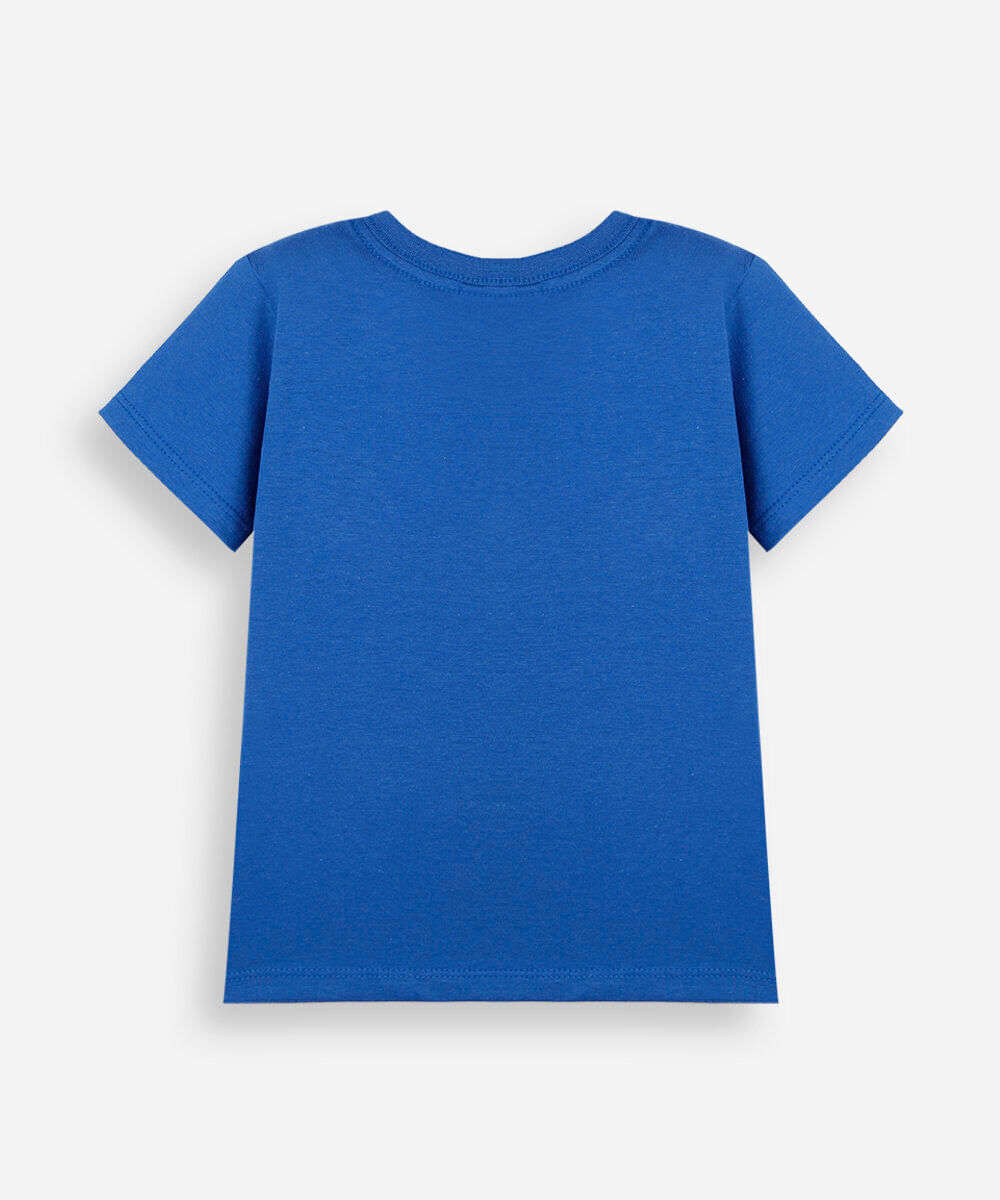 camiseta infantil de algodão manga curta patrulha canina azul