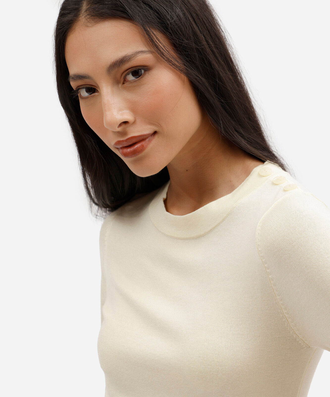 blusa feminina de tricot manga curta amarela