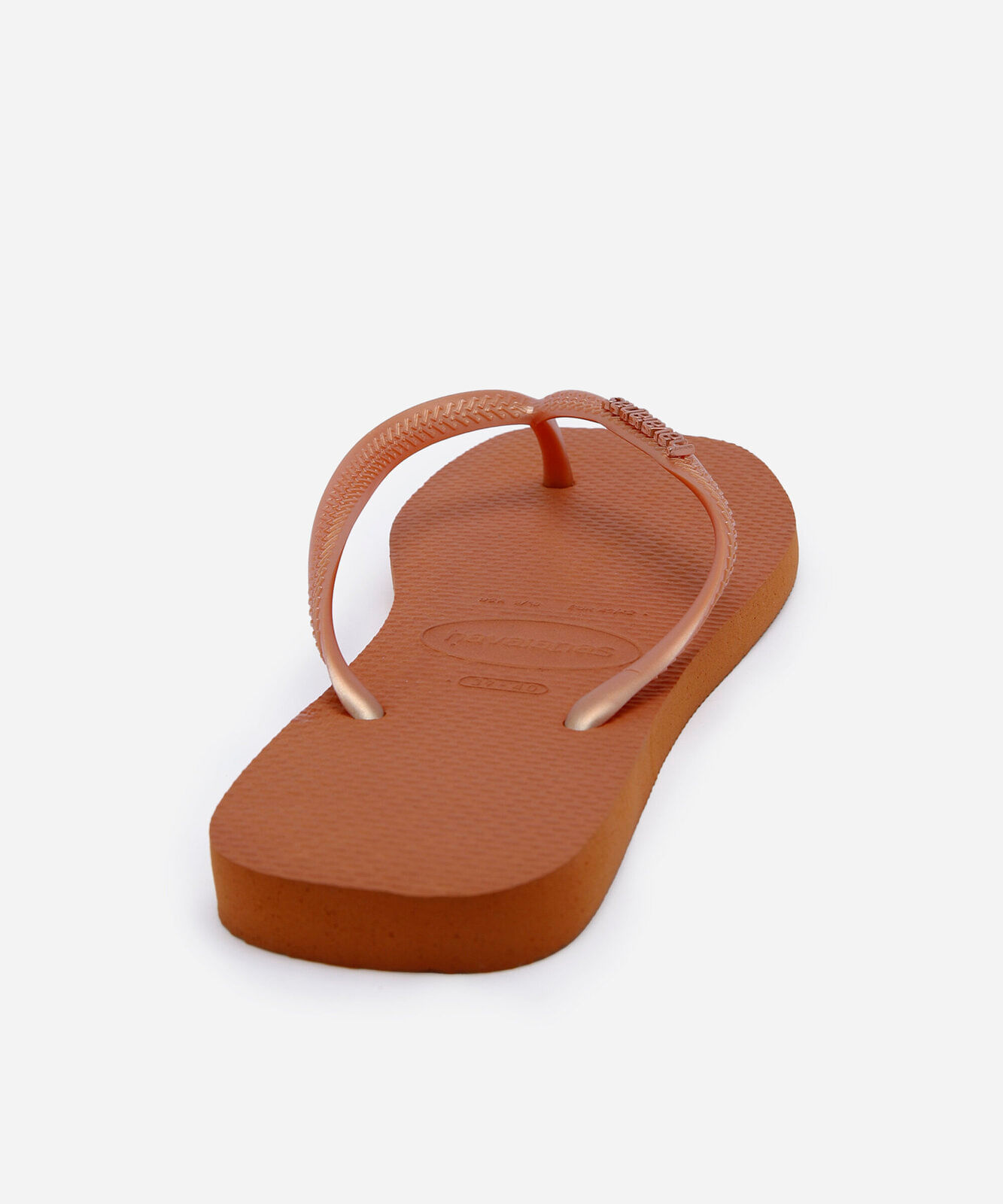 chinelo feminino havaianas slim bico quadrado laranja