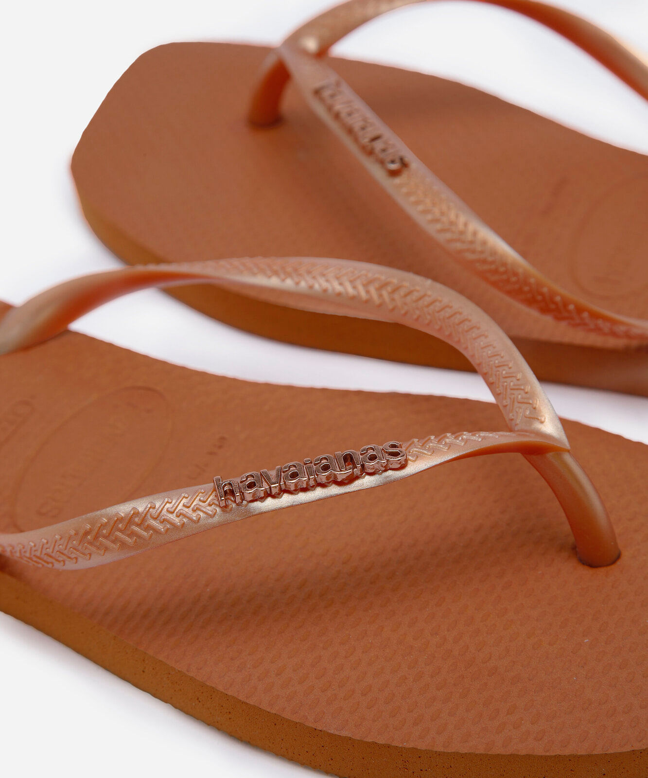 chinelo feminino havaianas slim bico quadrado laranja