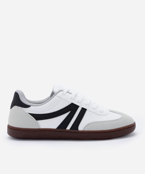 tênis bossa com recortes bicolor branco