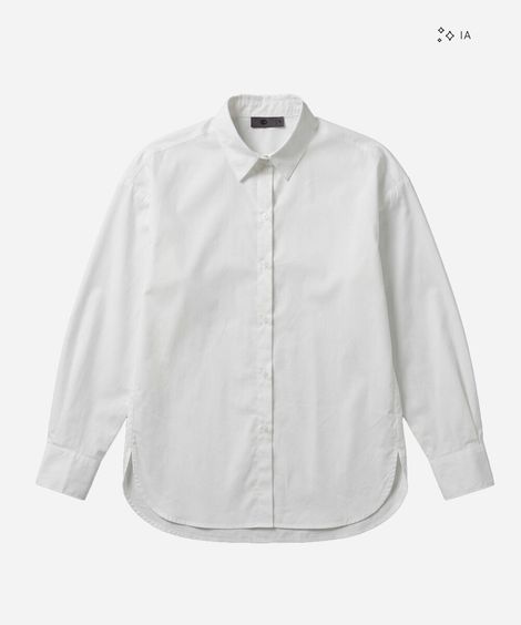 camisa oversized feminina de algodão manga longa off white