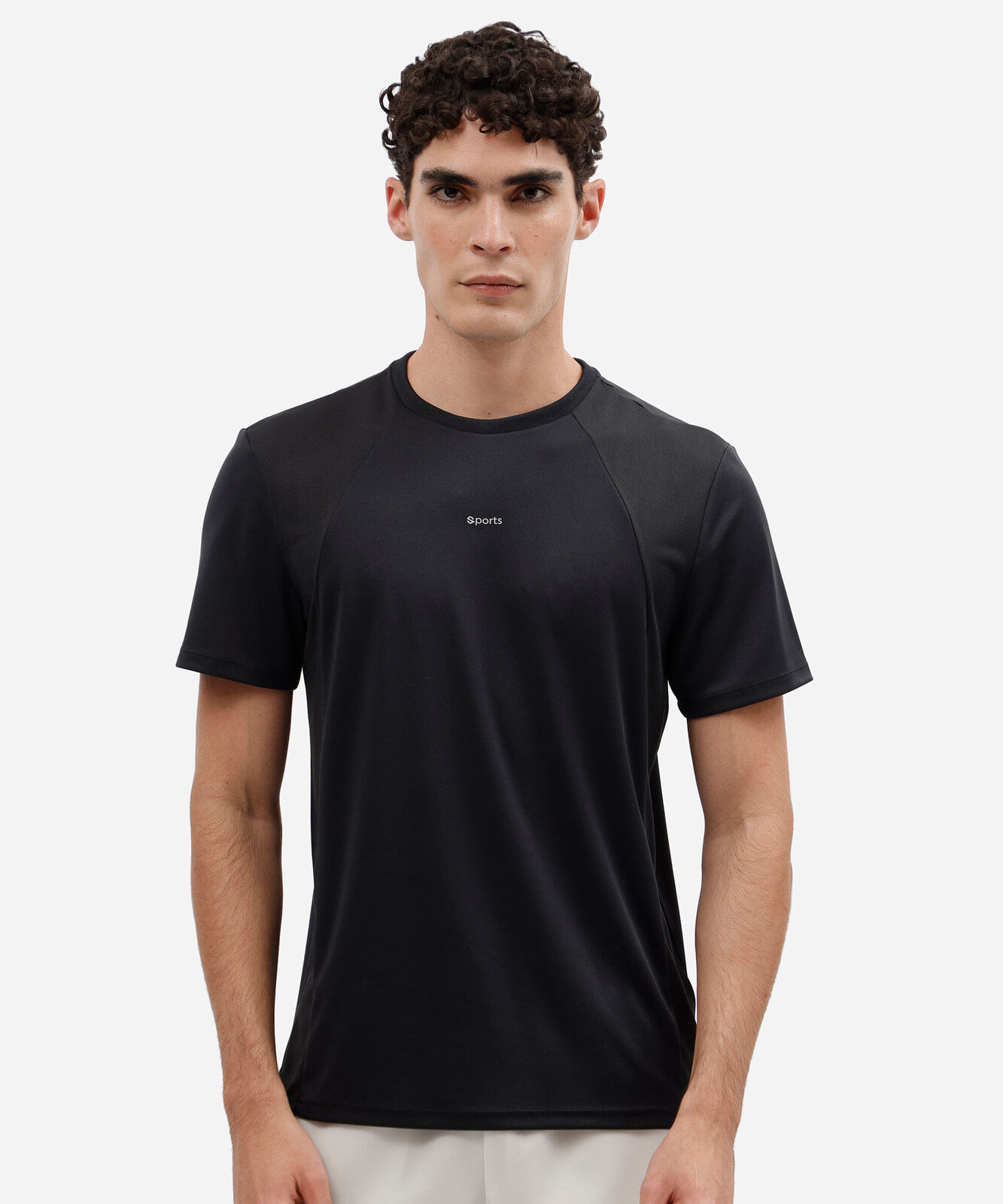 camiseta esportiva masculina manga curta preta