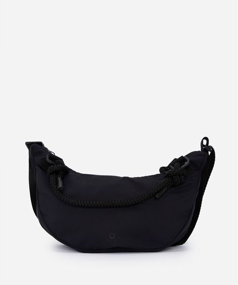 bolsa transversal esportiva meia lua com corda preta