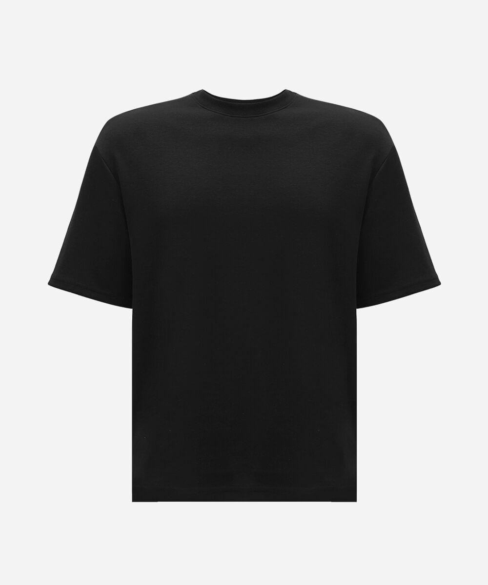 camiseta masculina de algodão peruano manga curta preta