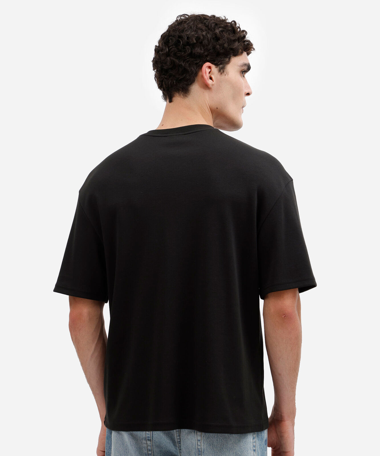camiseta masculina de algodão peruano manga curta preta