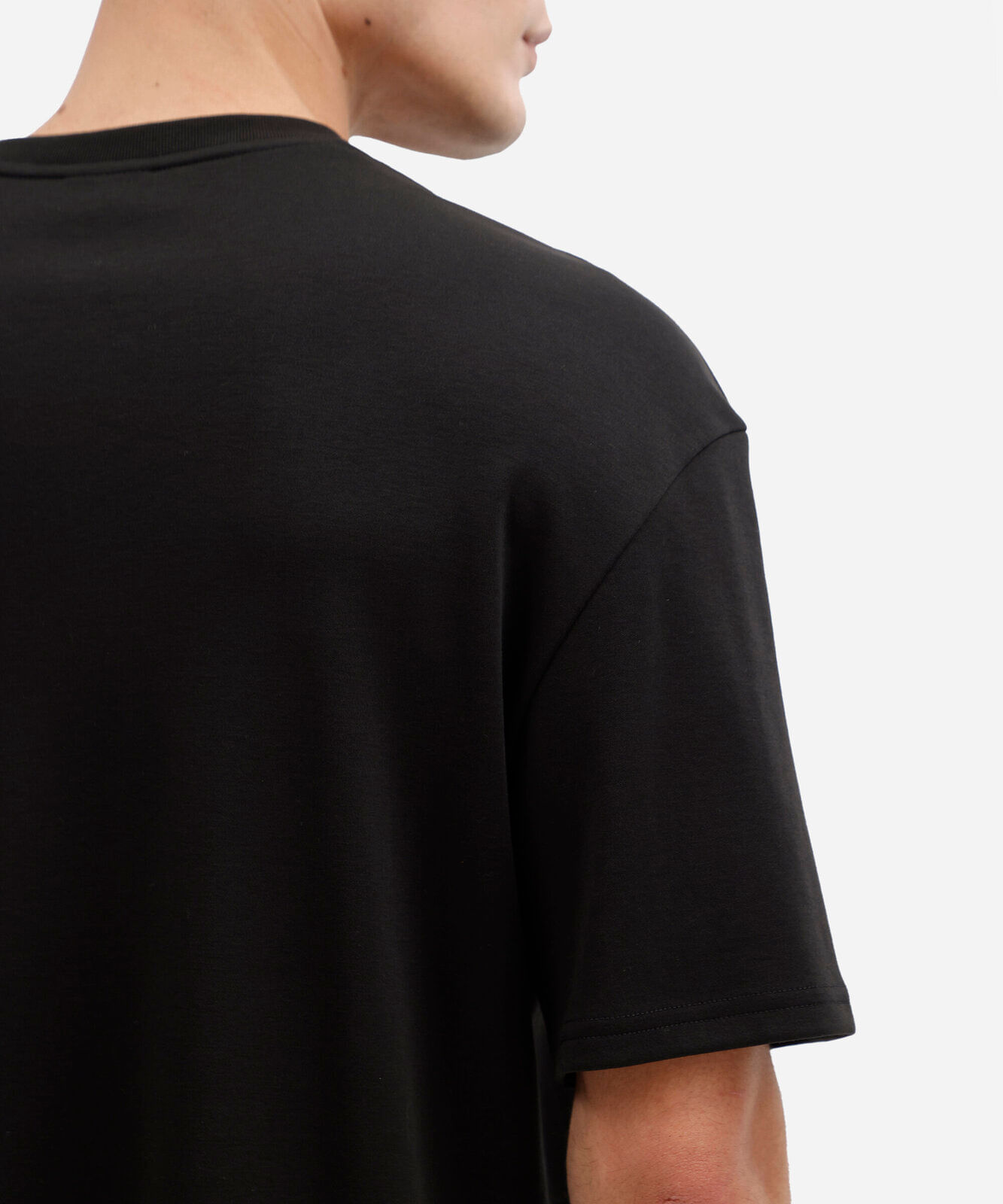 camiseta masculina de algodão peruano manga curta preta