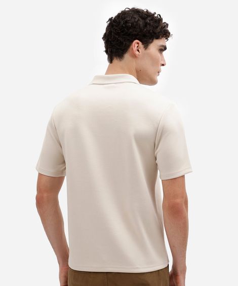 polo masculina com viscose manga curta bege