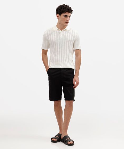 bermuda masculina reta chino preta