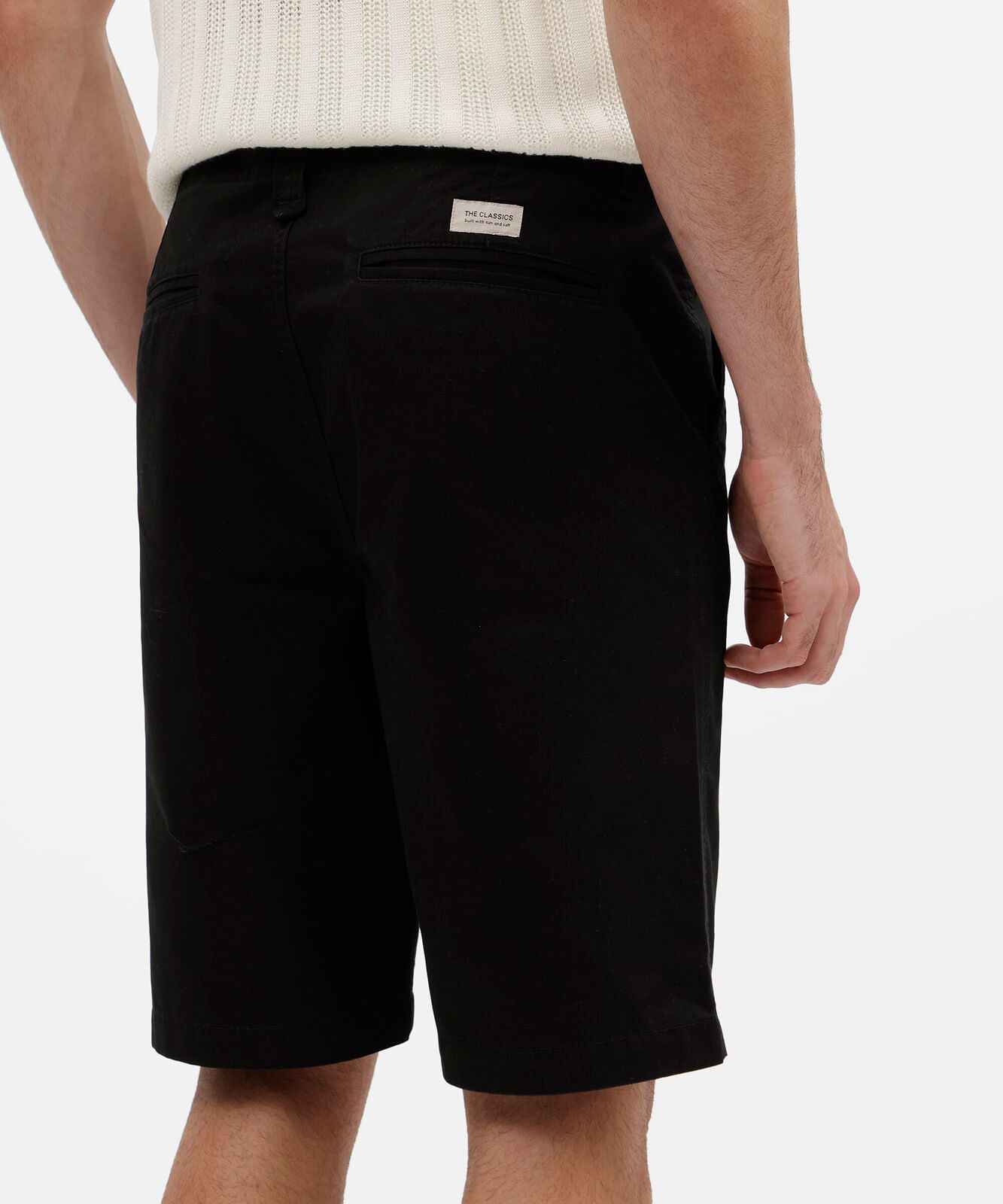 bermuda masculina reta chino preta