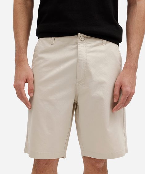 bermuda masculina reta chino bege