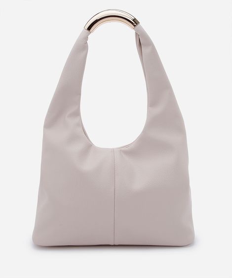 bolsa feminina hobo com alça rígida off white