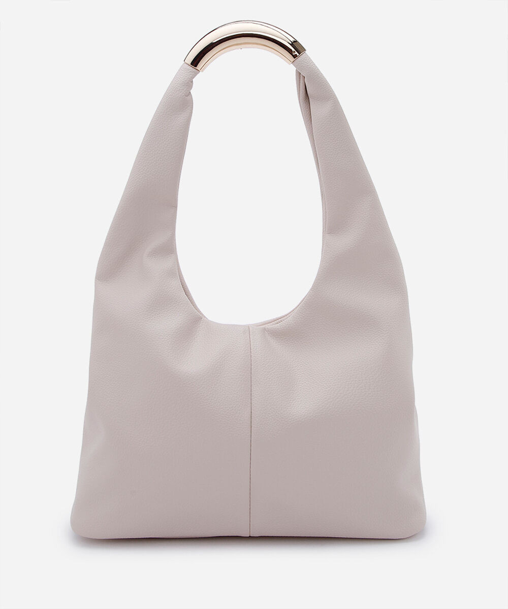 bolsa feminina hobo com alça rígida off white