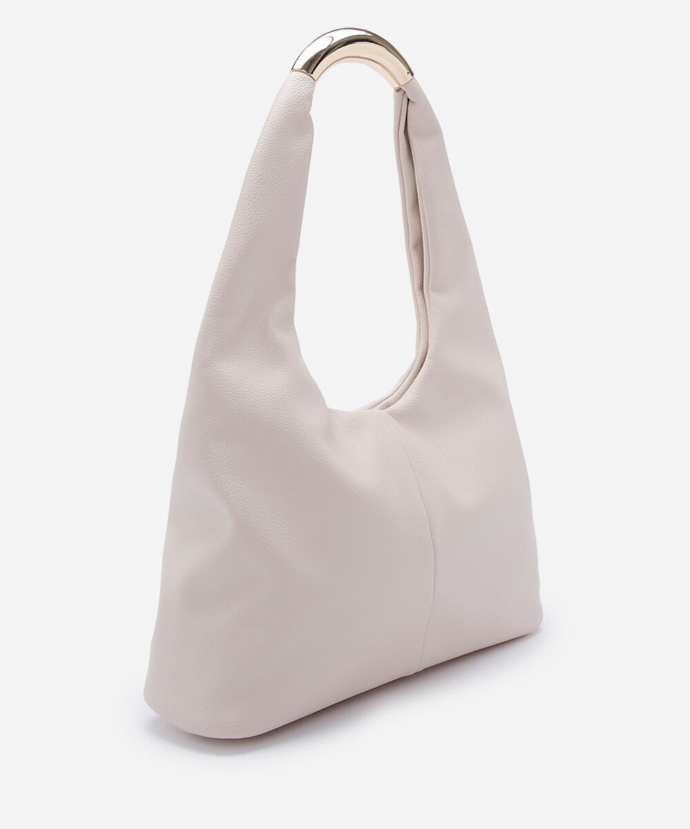 bolsa feminina hobo com alça rígida off white