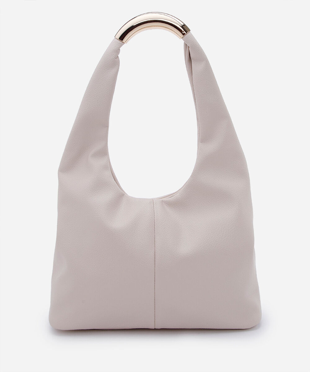 bolsa feminina hobo com alça rígida off white