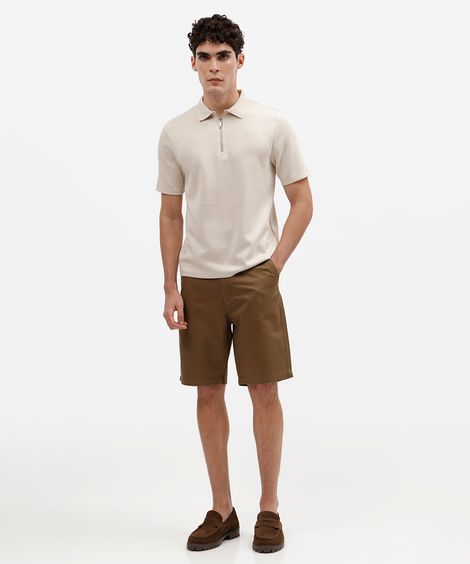 bermuda masculina reta chino marrom
