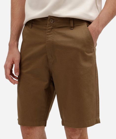bermuda masculina reta chino marrom