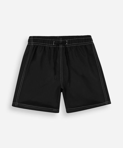 bermuda infantil boardshort com bolso preta
