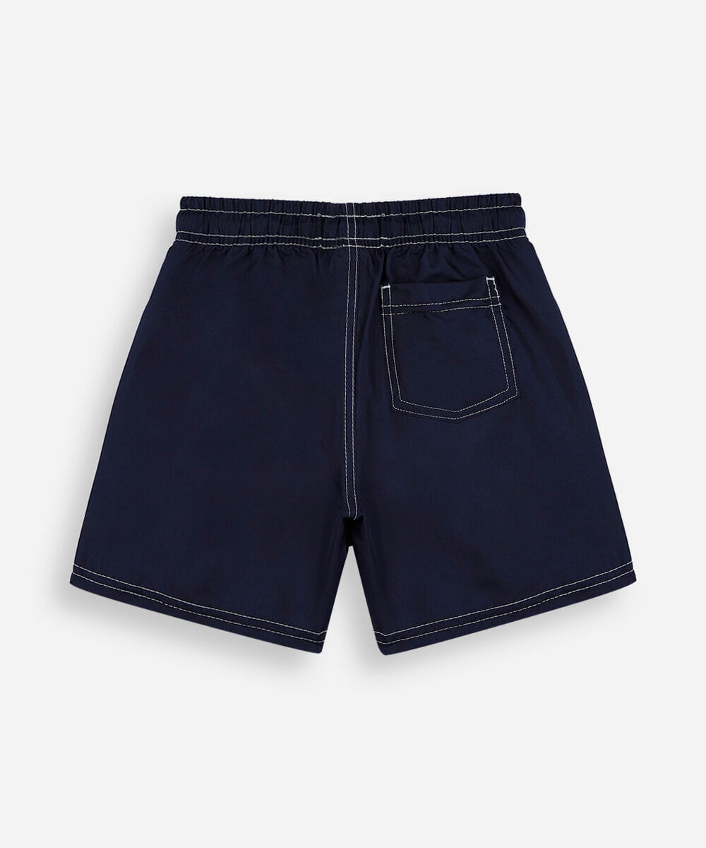 bermuda infantil boardshort com bolso azul