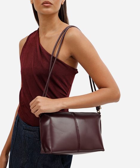 bolsa crossbody feminina alça dupla marrom