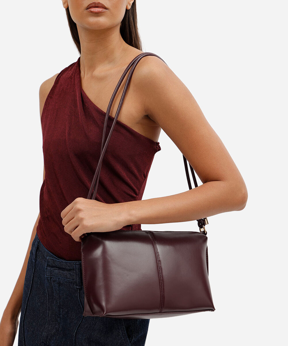 bolsa crossbody feminina alça dupla marrom