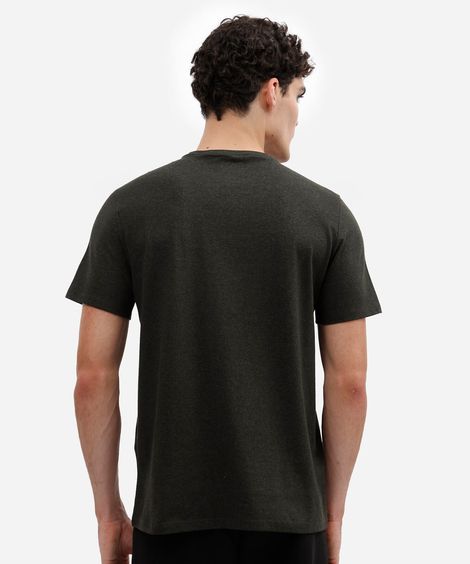 camiseta esportiva masculina com algodão manga curta estampada verde