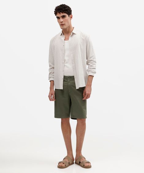 bermuda masculina reta chino verde