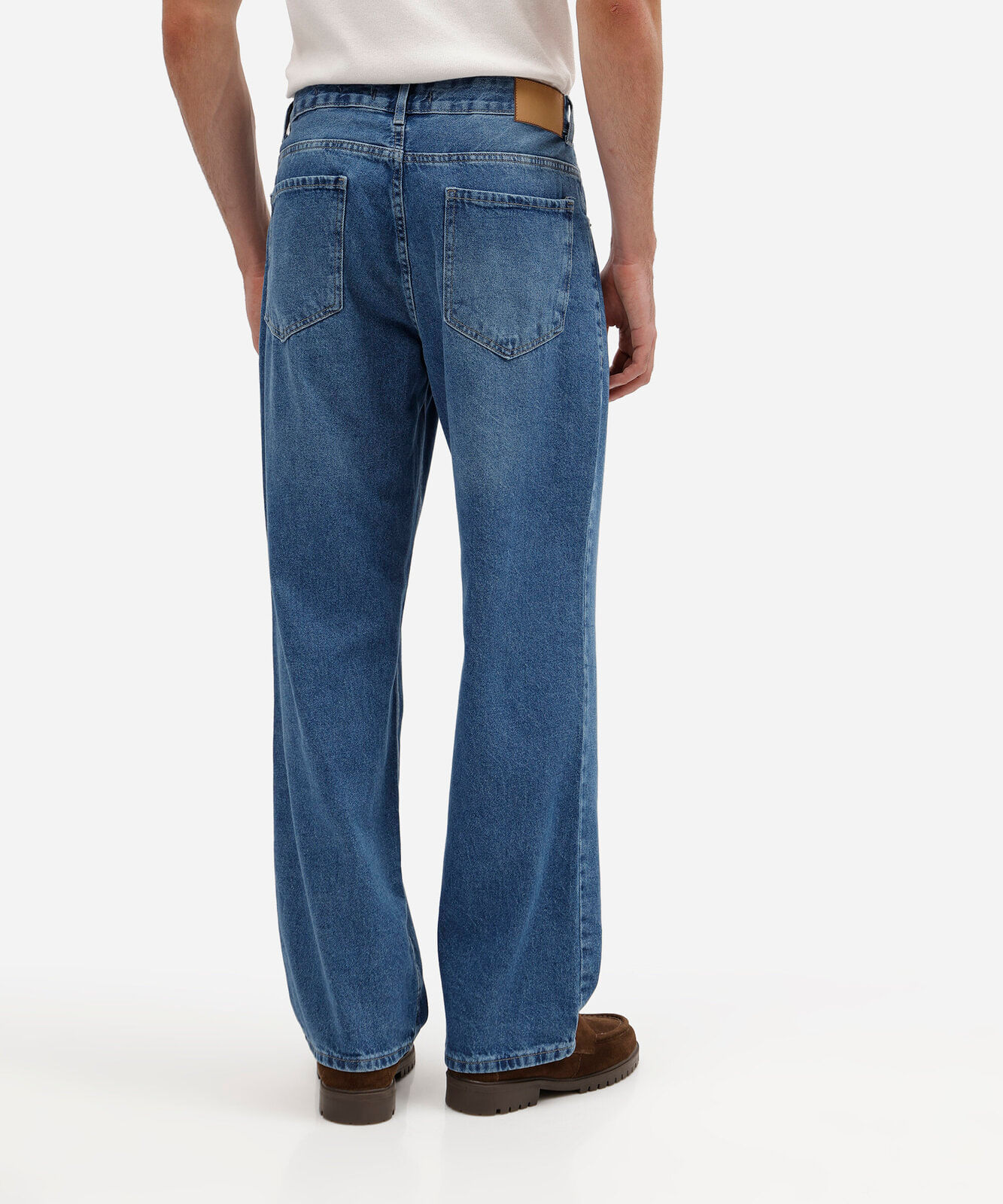 calça wide leg masculina jeans azul