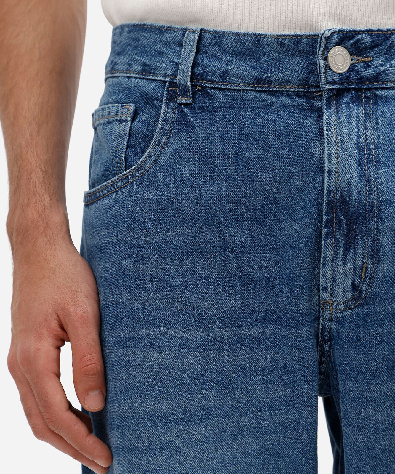calça wide leg masculina jeans azul