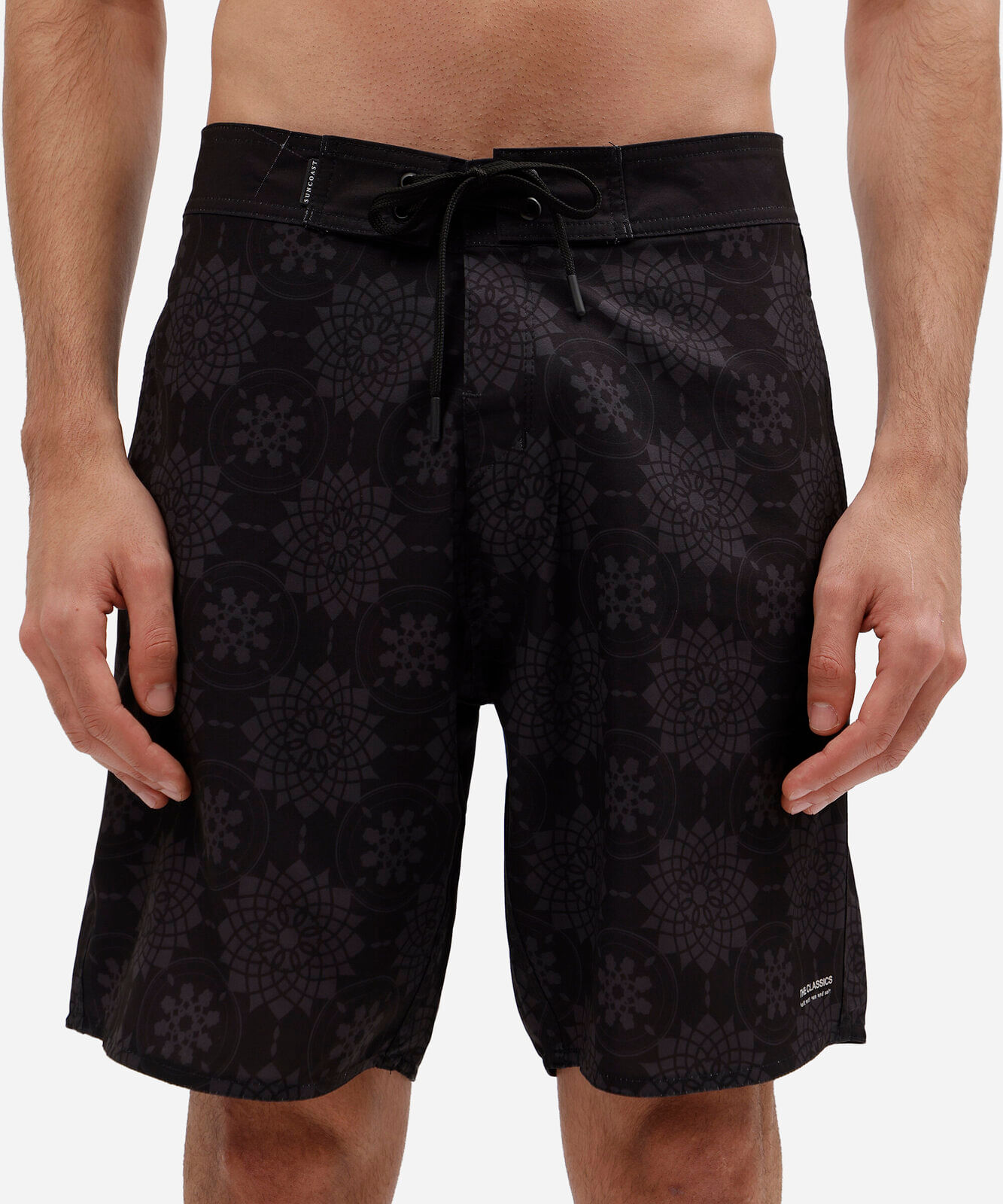 short boardshort masculino estampado preto