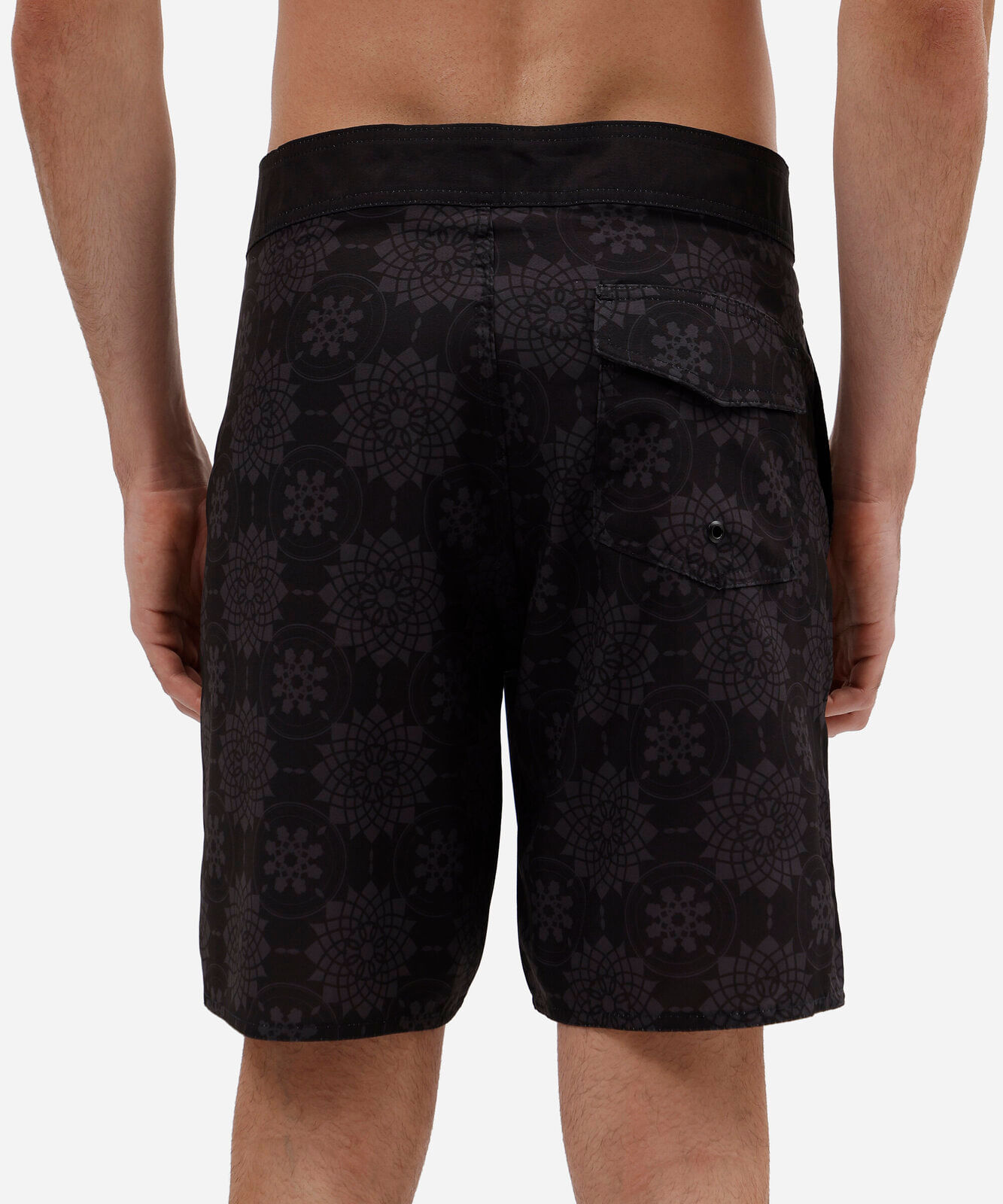 short boardshort masculino estampado preto