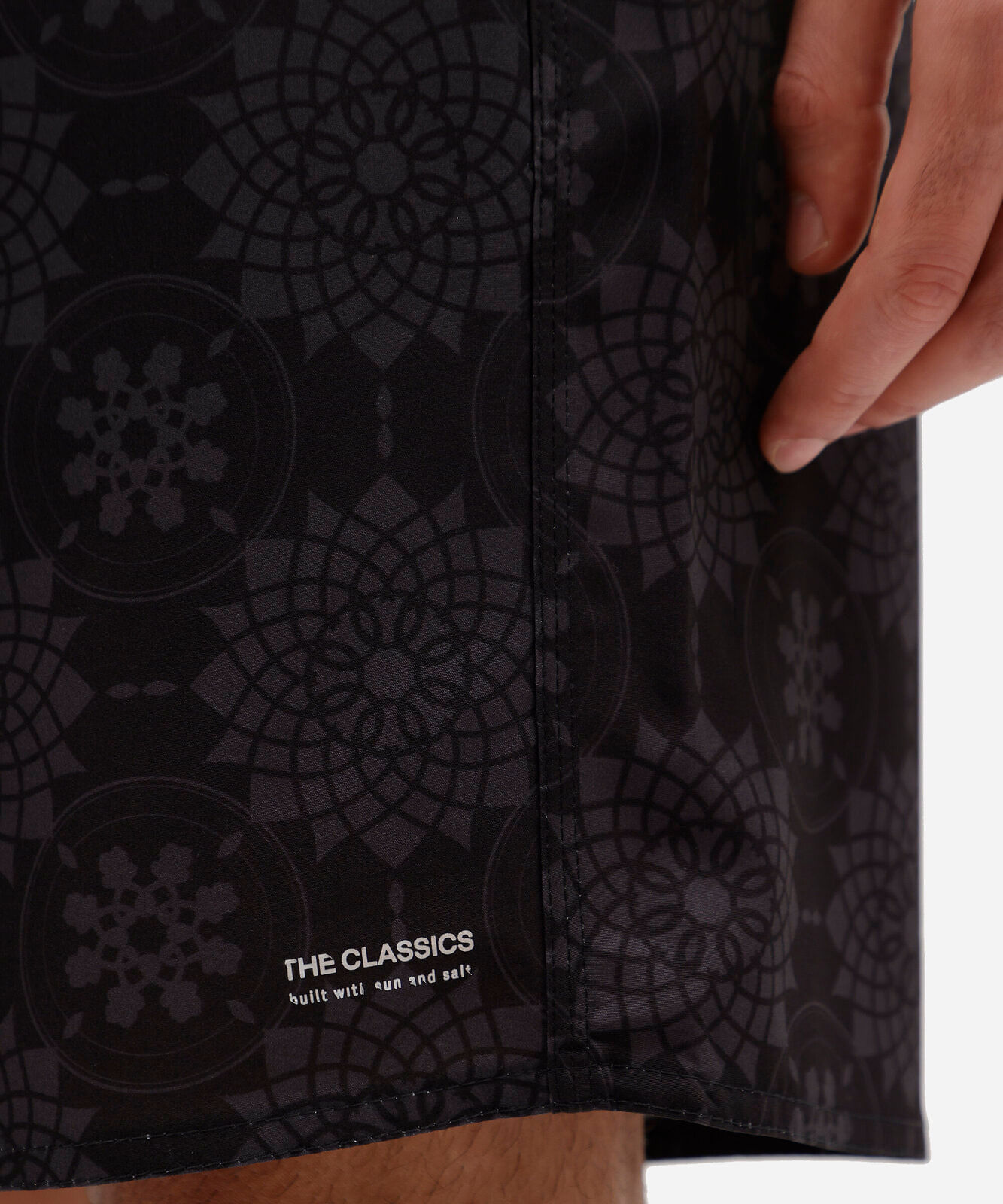 short boardshort masculino estampado preto