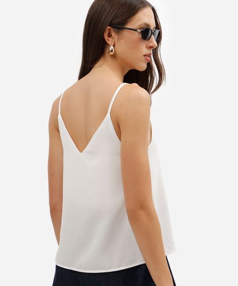 regata alça fina feminina decote v off white