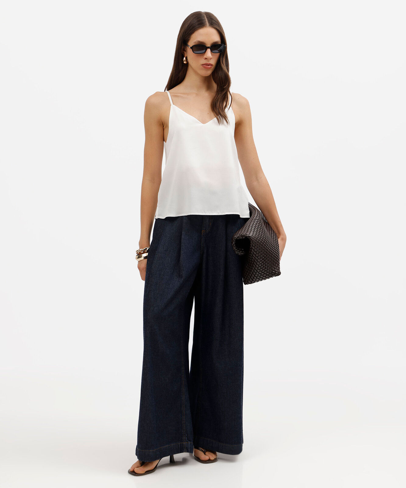 regata alça fina feminina decote v off white