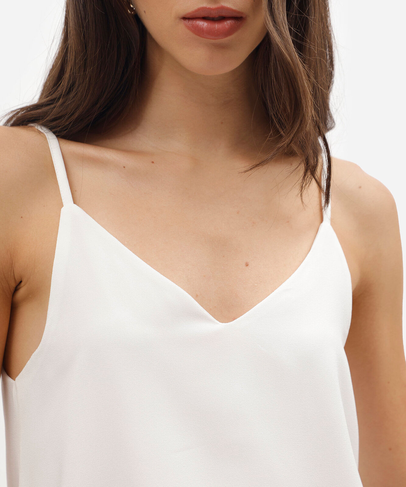 regata alça fina feminina decote v off white