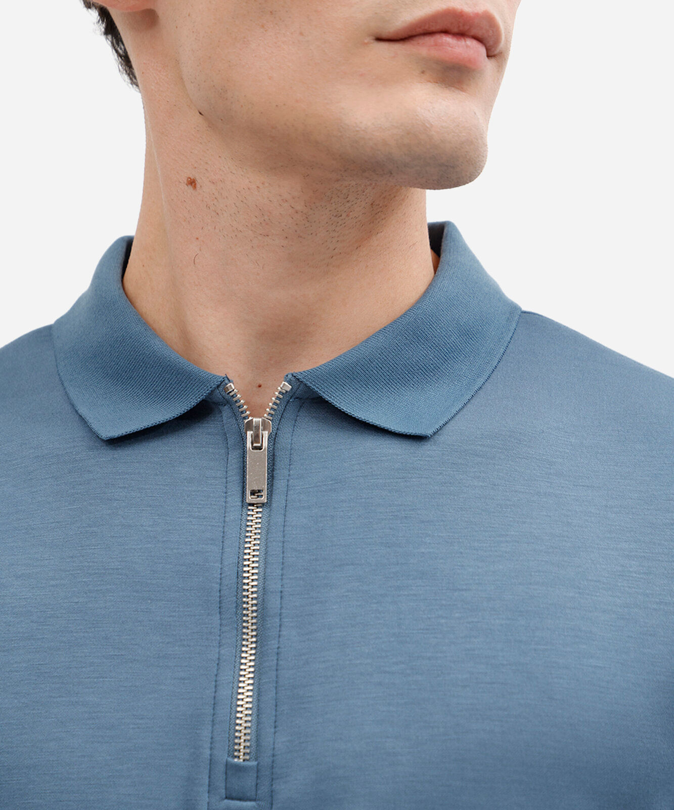 polo masculina com viscose manga curta azul