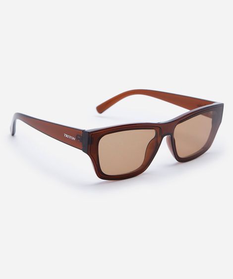 óculos de sol feminino quadrado de acetato triton marrom