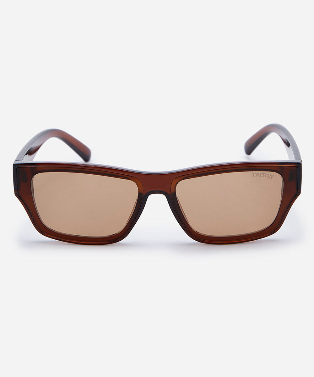 óculos de sol feminino quadrado de acetato triton marrom