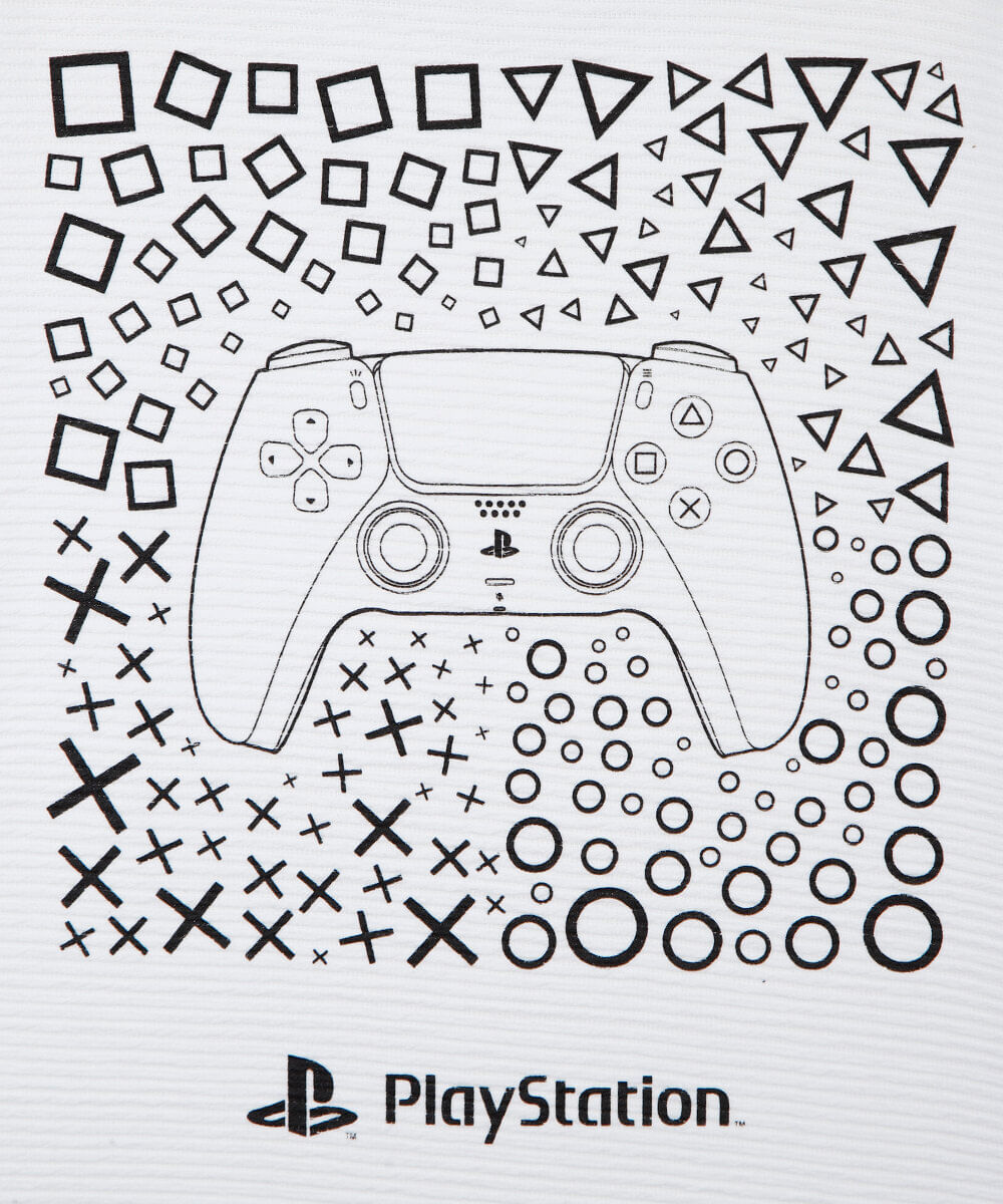 camiseta infantil com algodão manga curta playstation off white