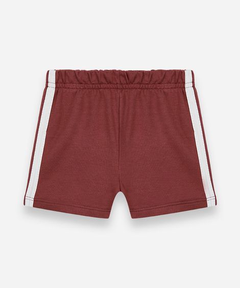 bermuda infantil de algodão com friso vinho