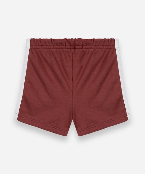bermuda infantil de algodão com friso vinho