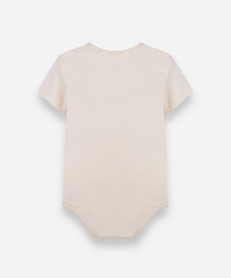 body infantil de algodão animais bege