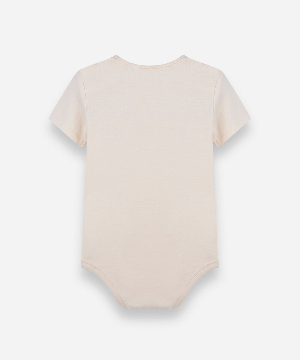 body infantil de algodão animais bege