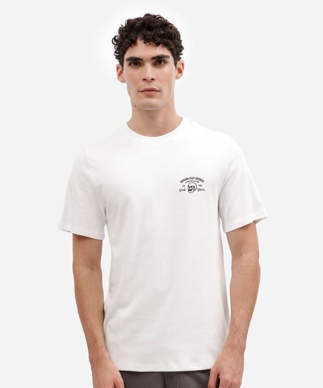 camiseta masculina com algodão manga curta estampada off white