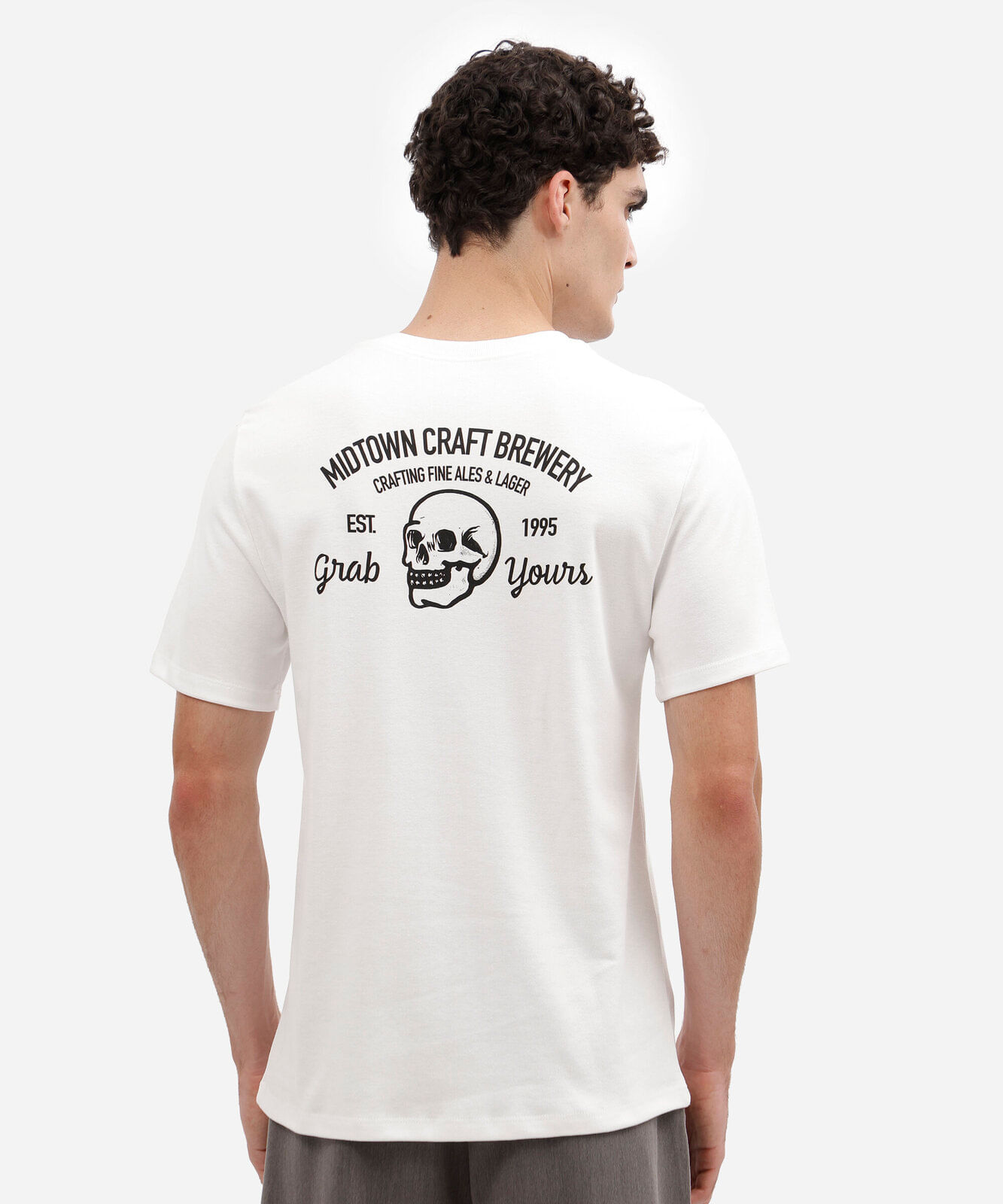 camiseta masculina com algodão manga curta estampada off white